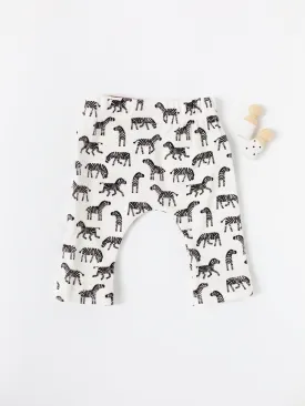 Premature Baby Leggings, Zebras, Premium 100% Organic Cotton