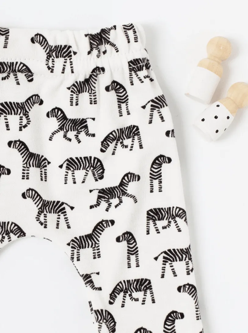 Premature Baby Leggings, Zebras, Premium 100% Organic Cotton