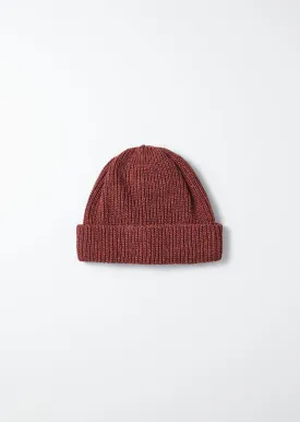 Recycled Cotton Marl Beanie - Bordeaux