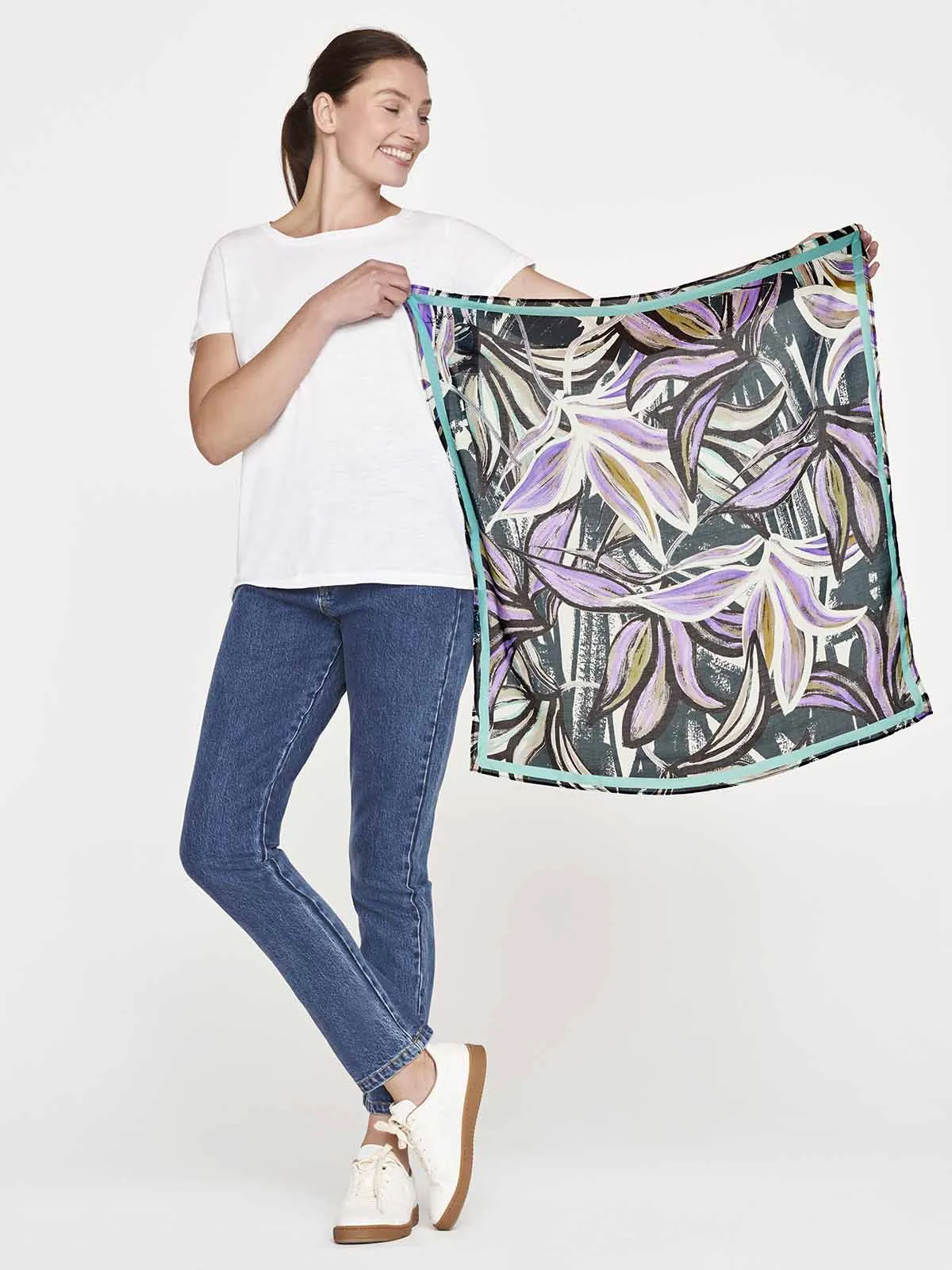 Selene Tencel™ Floral Square Scarf In A Box - Multi