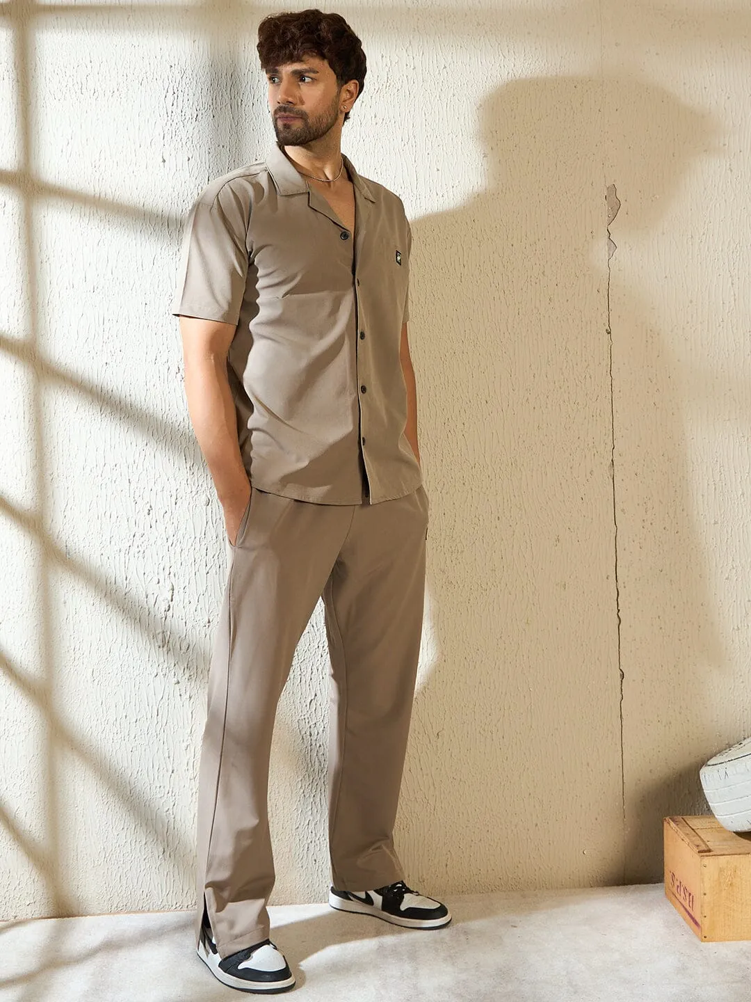 Silver Mink Cuban Shirt & Boot Cut Trackpant Clothing Set