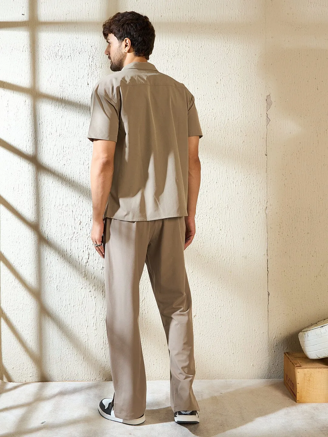 Silver Mink Cuban Shirt & Boot Cut Trackpant Clothing Set