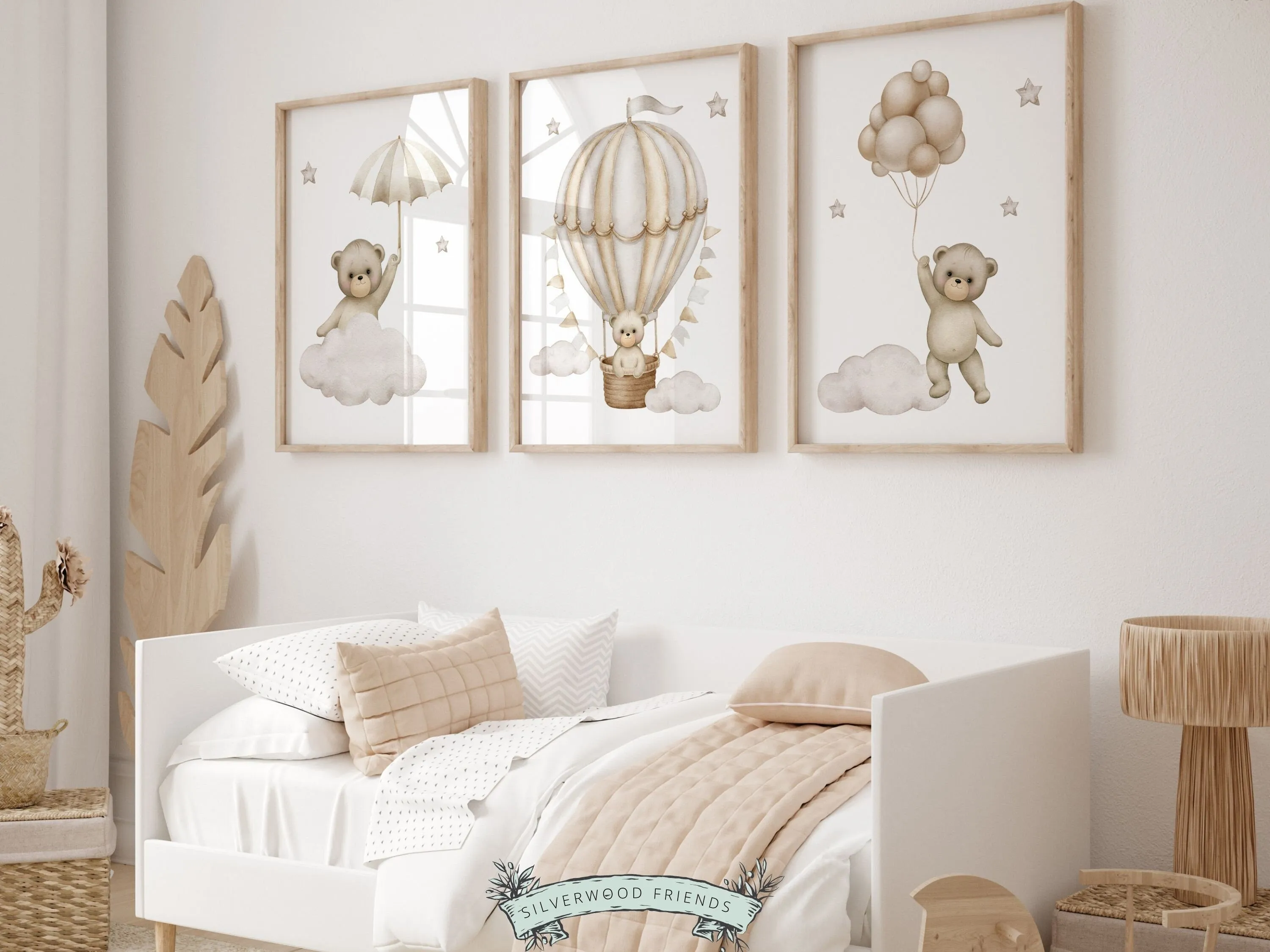 Teddy Bear Balloon Nursery Prints