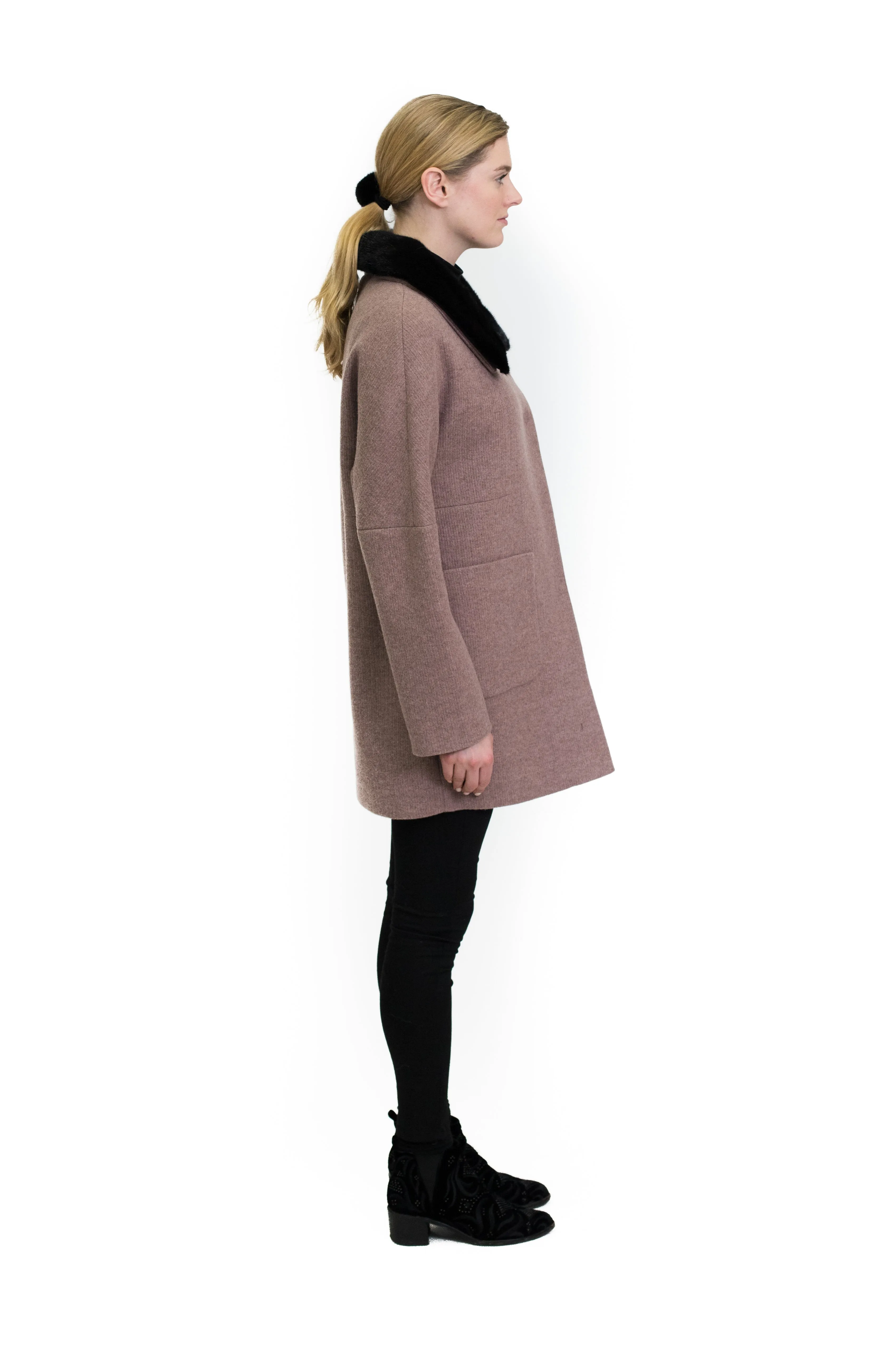 Thermopoly Coat with Mink Collar