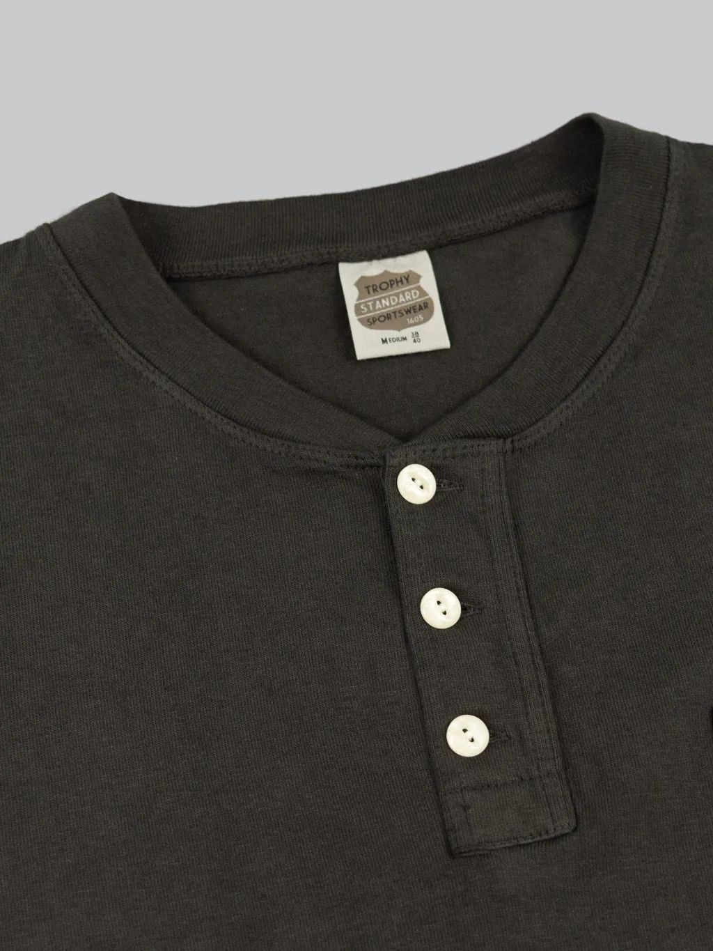 Trophy Clothing OD Henley Tee Gun Black