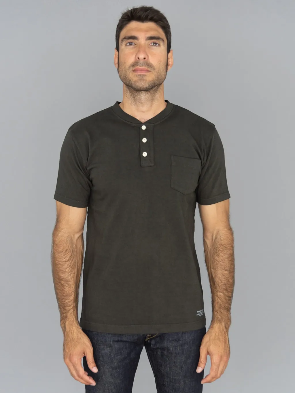 Trophy Clothing OD Henley Tee Gun Black