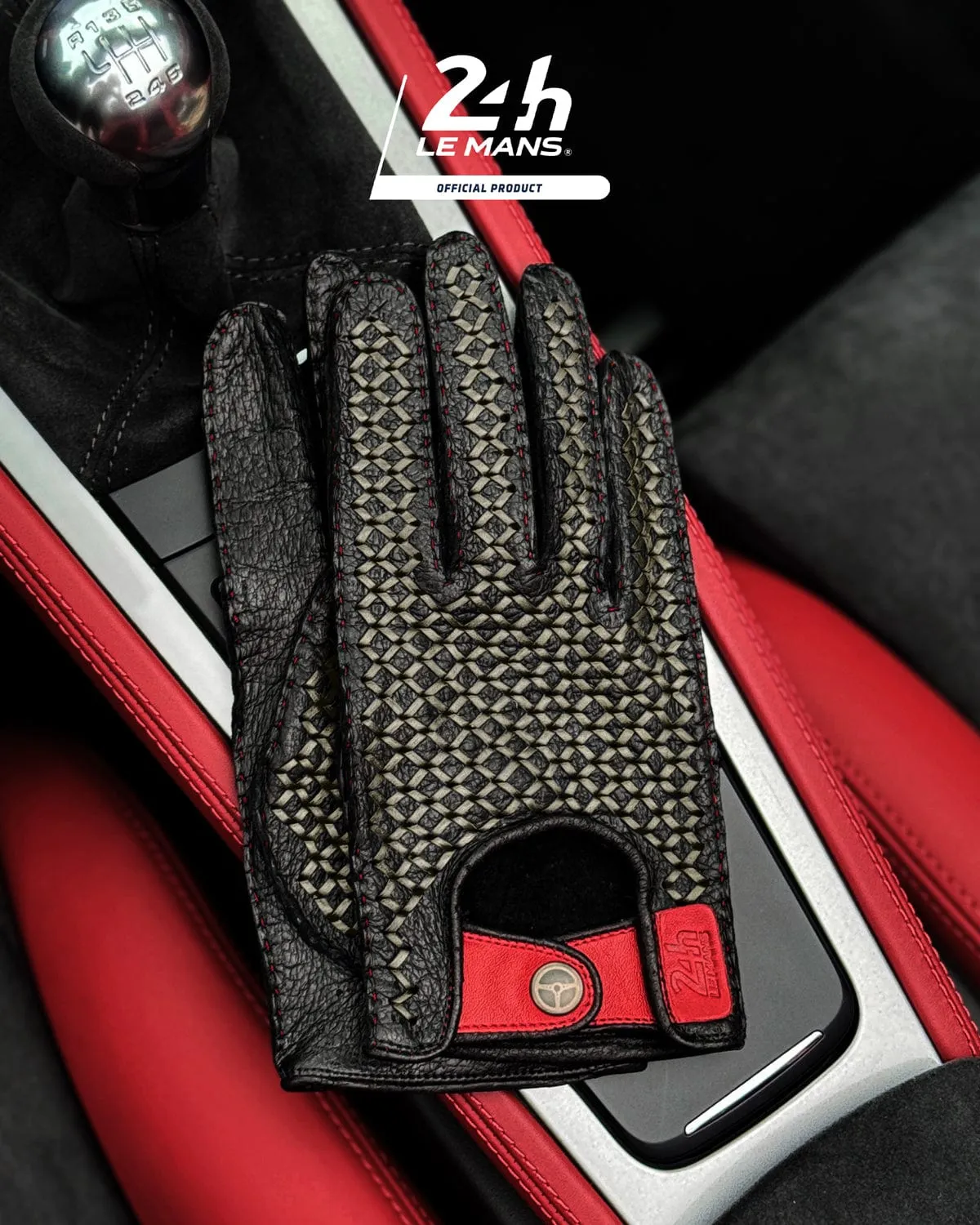 VICTORY 24 Hours of Le Mans - Driving Gloves - Hyper Black/Dark Grey/Racing Red