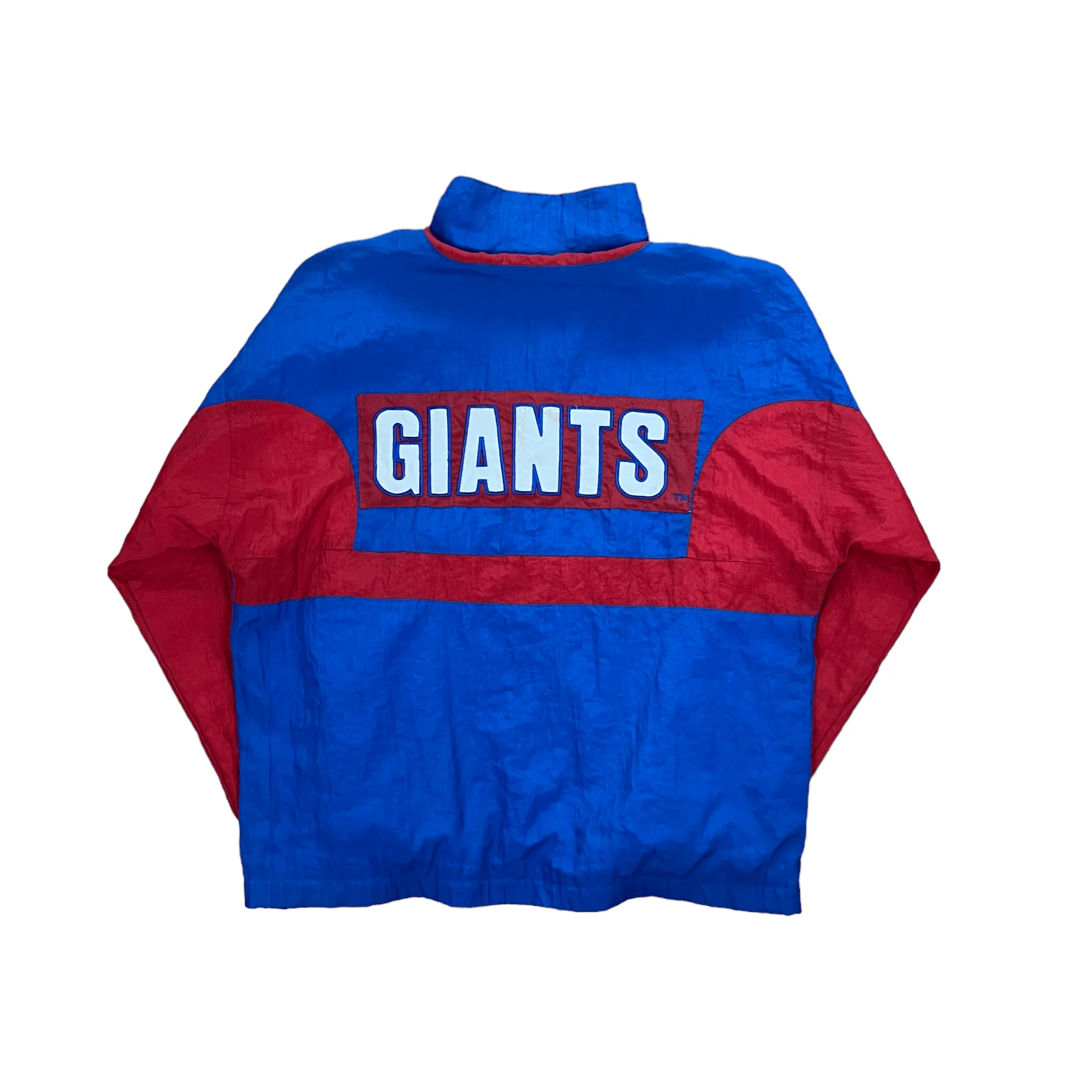 Vintage 90s Blue   Red NFL Giants Quarter Zip Jacket - Extra Large