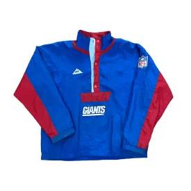 Vintage 90s Blue   Red NFL Giants Quarter Zip Jacket - Extra Large