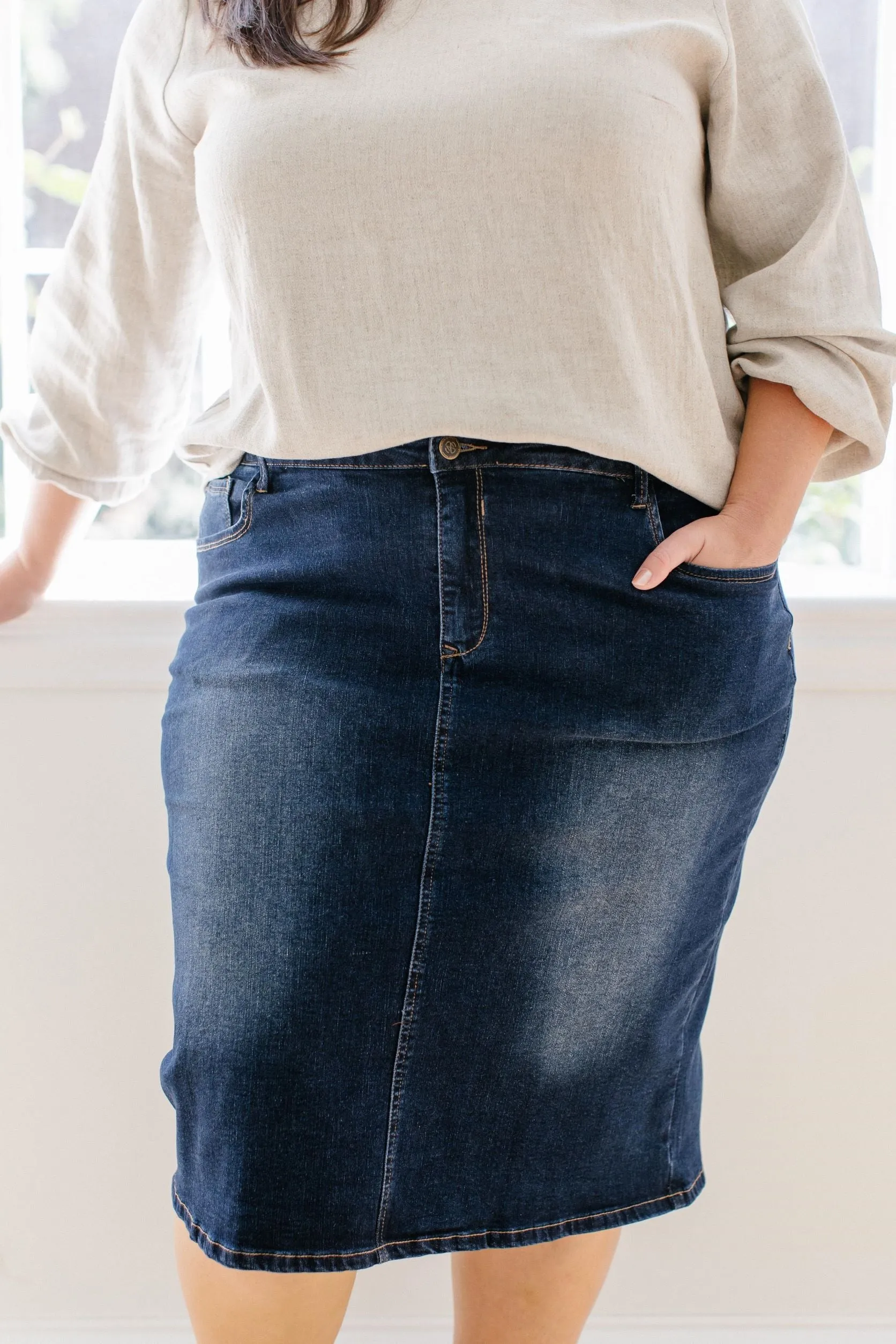 'Wren' Classic Denim Skirt FINAL SALE