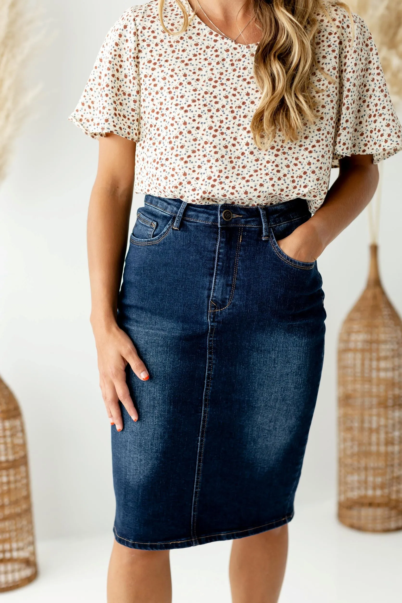 'Wren' Classic Denim Skirt FINAL SALE